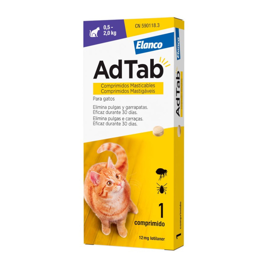 AdTab Comprimidos Antiparasitario Masticable 0.5-2kg para gatos